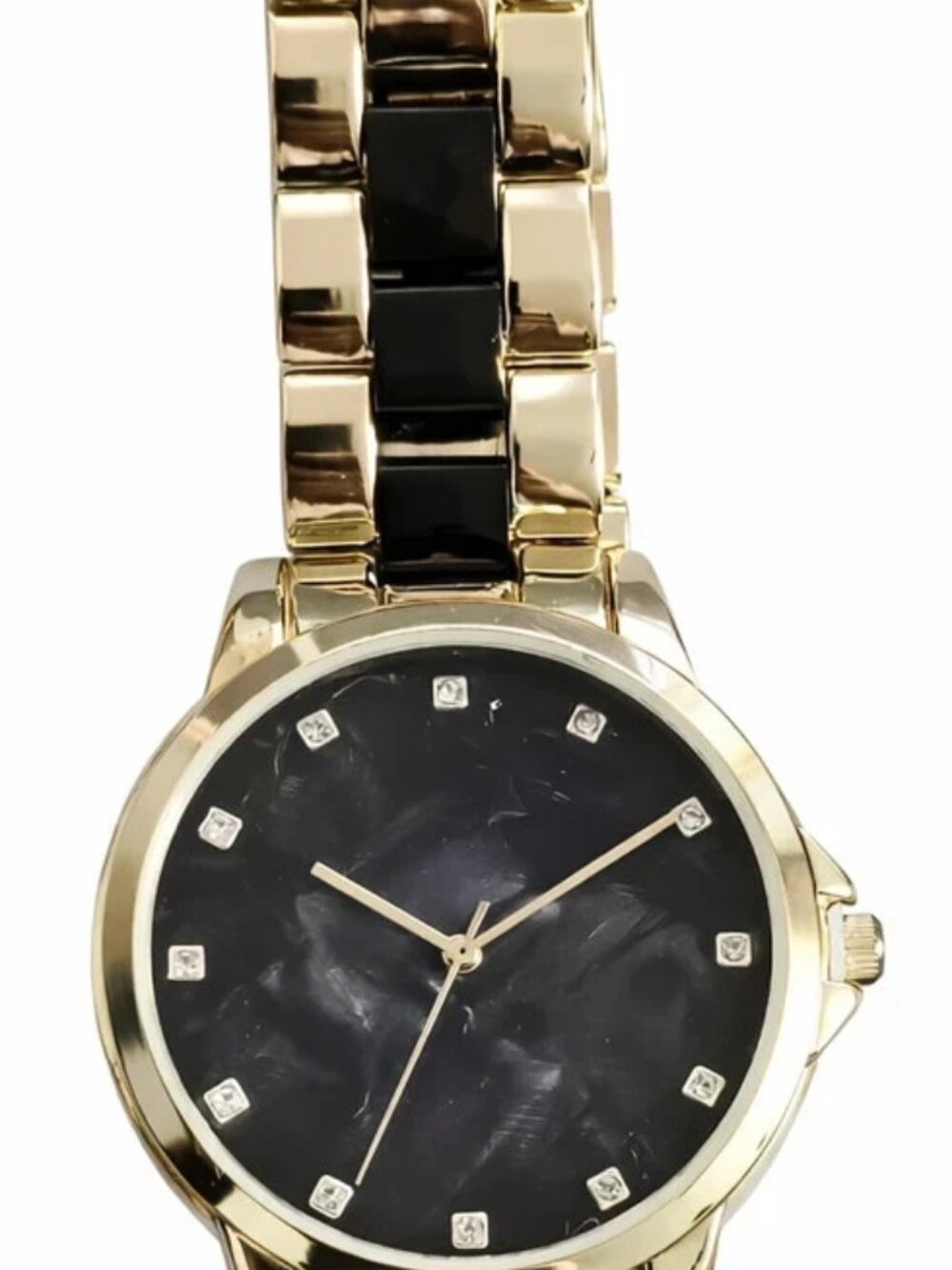 INC International Concepts Women's Marble Two-Tone Bracelet Watch